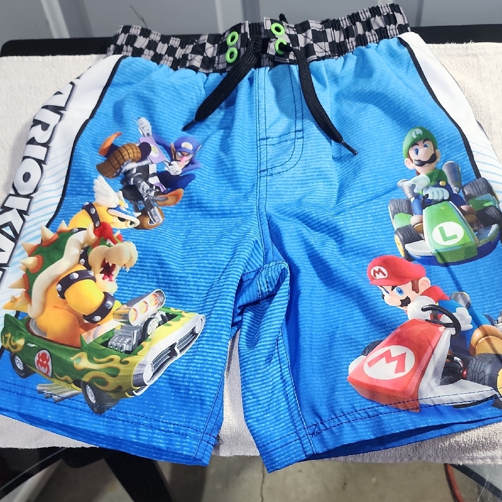 Kids Blue Mario Kart Shorts